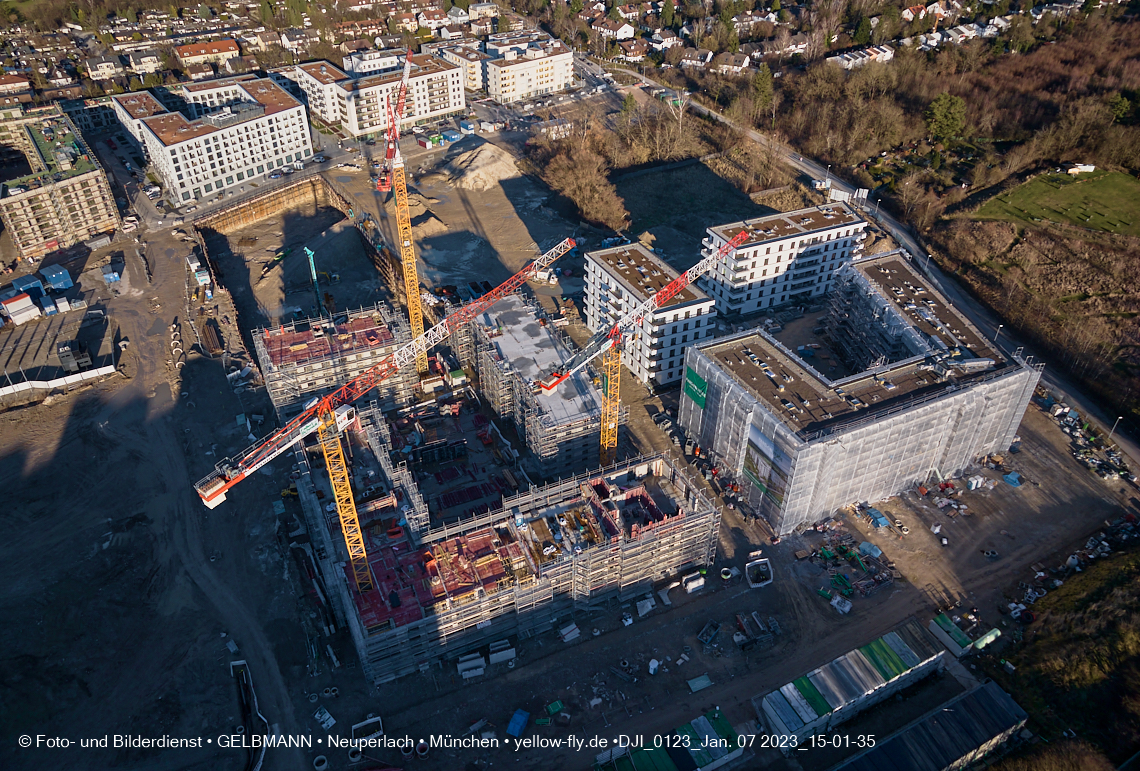 07.01.2023 - Baustelle zum Alexisquartier und Pandion Verde in Neuperlach 07.01.2023 - Baustelle zum Alexisquartier und Pandion Verde in Neuperlach